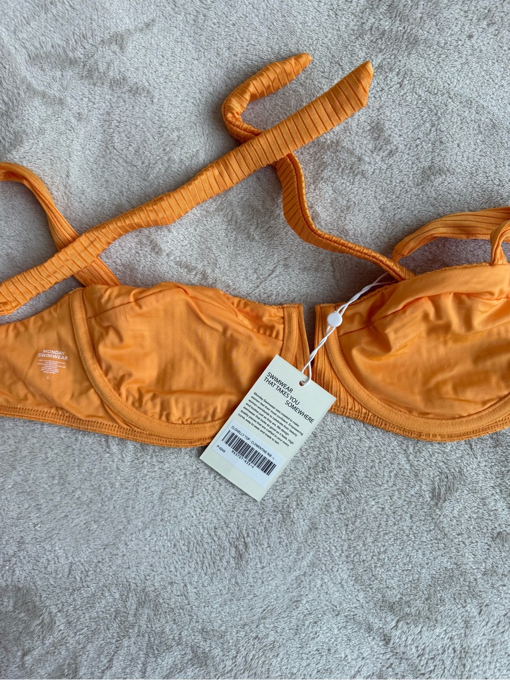 Monday Swimwear clementine Ribbed Underwire Bikini Top and side tie bottom - Picture 4 of 8